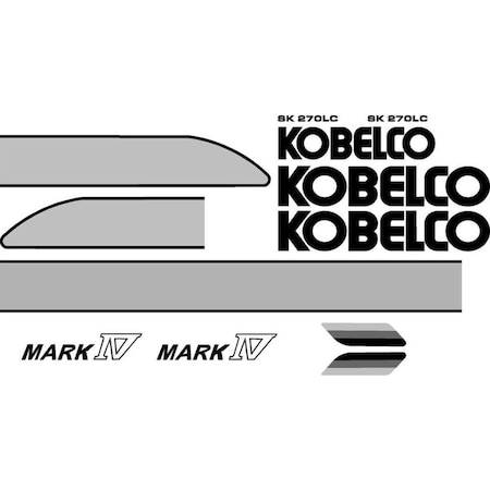 Aftermarket Kobelco SK 270LC Excavator Decal Set with Mark IV Decals KBSK270LC4DECALSET
